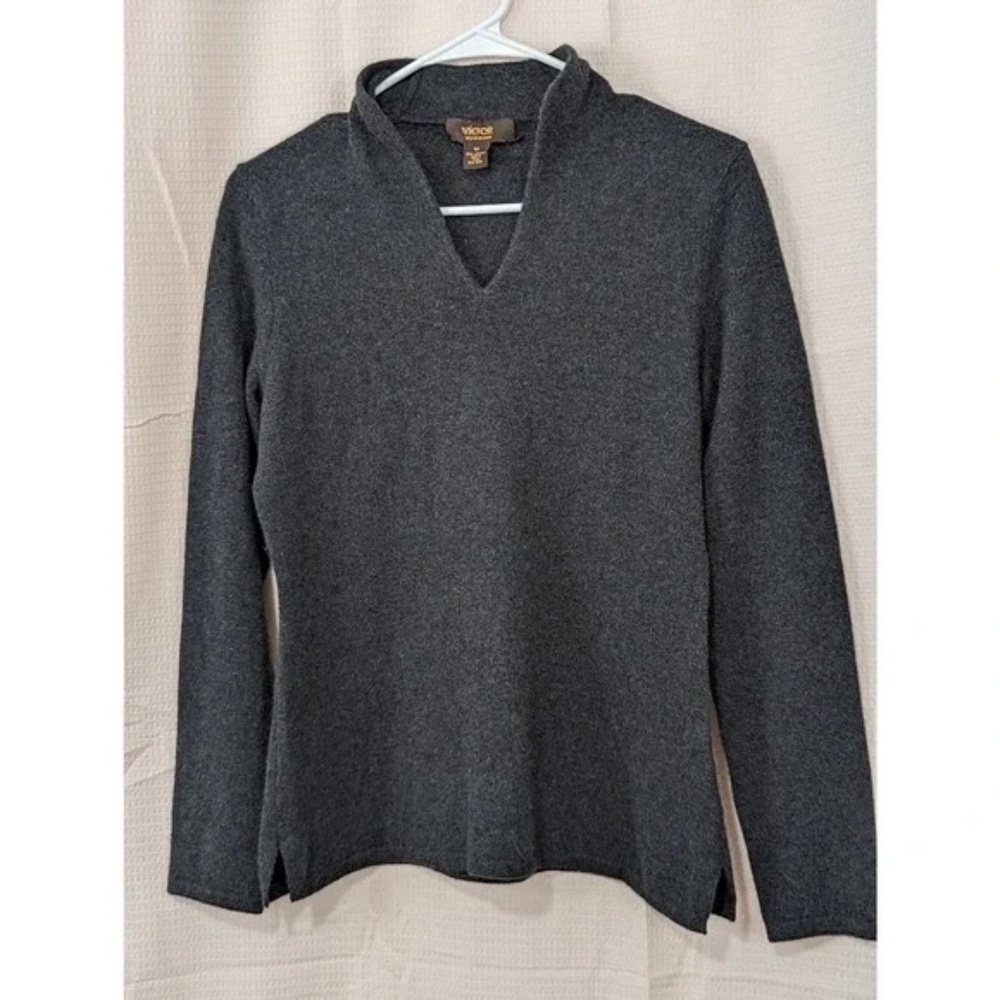 Victor Alfaro 100% Cashmere Charcoal Sweater, M